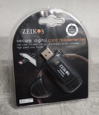 NEW ZEIKOS Secure Digital Card Reader/ Writer For SDHC/MMC - Image 1 of 4