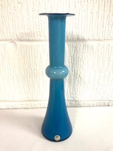 1960s Blue White Labelled Holmegaard Candlestick Carnaby Vase Christer Holmgren - Picture 1 of 7