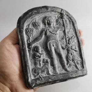 Terracota griega antigua Dioniso Baco dios del vino y pantera y sátiro #443 - Imagen 1 de 5