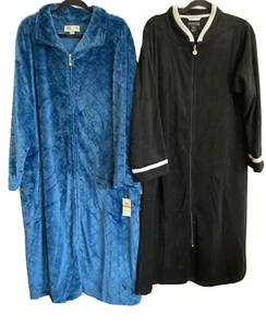 Miss Elaine Plush or Quilted Full-Zip Bathrobes, Assrtd styles; Sz L, XL & 1X-3X - Picture 1 of 13