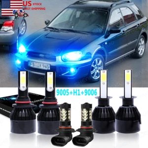Combo LED Headlight Fog Light Bulbs For Subaru Outback 2000 2001 2002 2003 2004 - Picture 1 of 11