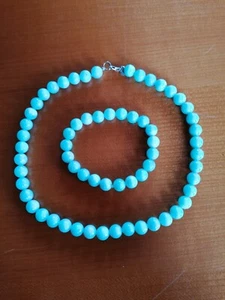 ♥ Edelstein Schmuck Set ♥ 45 cm /20 cm ♥ Amazonid/Silber ♥️ NEU! ♥ - Bild 1 von 3