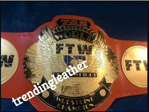TAZ FTW Heavyweight Championship Wrestling Belt Leather Thick Plated Replica New Cover