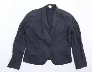 Gap Womens Blue Linen Blend Blazer Size 12 - Picture 1 of 12