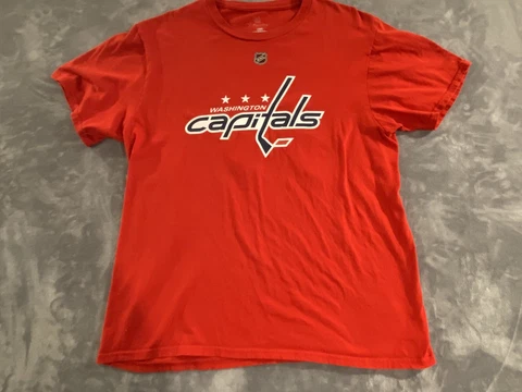 Washington Capitals Shirt Mens Large Red Cotton Fanatics Oshie 77 NHL Sports Cover