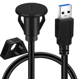 Piccolo USB 3.0 Maschio a Tipo C 3.0 Femmina Cavo da Incasso per Auto USB C 3.0 Pannello... - Foto 1 di 6