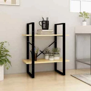 2-Tier Pine Bookshelf Display Storage Shelves Wooden Cabinet Shelf Shelving Rack - Picture 1 of 9