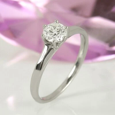 Feiner Ring Solitär 950 Platin 1 Diamant Brillant 0,51 ct Wesselton si3 Gr. 54 - Bild 1 von 4