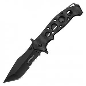 WARTECH - 8.25" Textured Black Pocket Knife - Picture 1 of 4