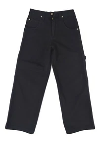 Boy's Eagle blue jeans Carpenter relaxed straight Black 100% Cotton Solid 8-16 - Picture 1 of 2