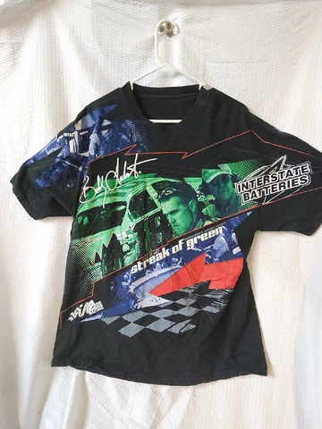 Vintage 1997 Bobby Labonte AOP NASCAR Size XL Tshirt Interstate Batteries Cover