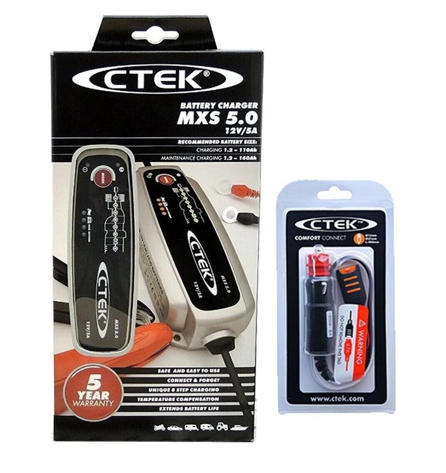 CTEK MXS 5.0 12V 5A Caricabatterie con Compensazione della Temperatura Integrata - 56-305