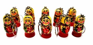 5 X Muñecas Rusas Madera Llavero Adorno Navidad Pintado a Mano en Rusia - Imagen 1 de 1