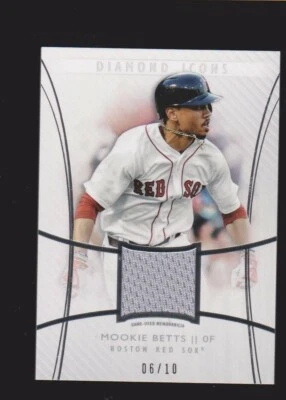 2017 TOPPS DIAMOND ICONS GAME JERSEY RELIC MOOKIE BETTS BOSTON RED SOX SSP #6/10 - Image 1 of 2