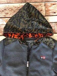 Sudadera con Capucha Cremallera Camuflaje Gris Niño Talla 7 PHAT FARM USADA EN EXCELENTE ESTADO BxG - Imagen 1 de 8