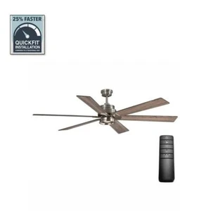 Statewood 70 In. Indoor LED Brushed Nickel Ceiling Fan With Light Kit Reversible - Picture 1 of 15