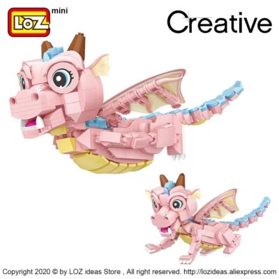 Hiram Beron Pink Dinosaur Baby Small Particles Puzzle Building Blocks Mini Toy - Image 1 of 4