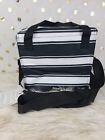 Thirty-One Cool Clips Thermal Bag Black and White Stripe With Shoulder Strap