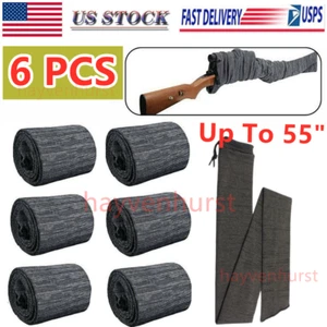 6 PIEZAS Funda Calcetín Gris Pistola Silicona Tratada Hasta 55" para Manga Escopeta Rifle - Imagen 1 de 11