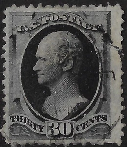 US Scott 190 used, 30 cent full black, F-VF centering, CV $90 (a7156c - Picture 1 of 4