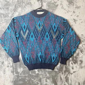 Vintage McGregor Strick Pullover Mehrfarbig Langarm Geometrisch Größe M - Bild 1 von 7