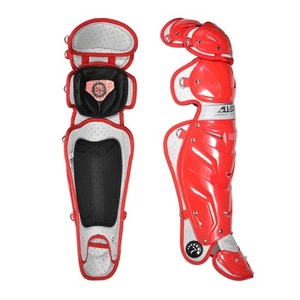 All-Star System Seven 16.5 Inch Adult Baseball Catcher's Leg Guards - Scarlet - Picture 1 of 1