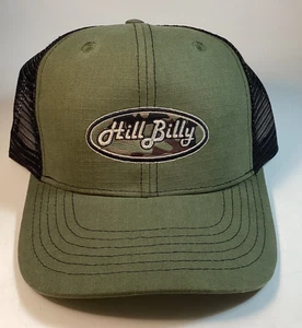 Hill Billy 2 Tone Green Mesh Trucker Hat Snapback Black Mesh Panels Cap New - Picture 1 of 10