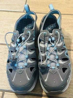 Eddie Bauer Gray and Blue Outdoor Water Sneakers Sz 7.5 - Image 1 of 4