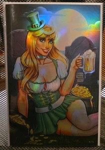 Obscura Comics Becca Boo Giorno di San Patrizio Marissa Pope Raro Arcobaleno Holifoil - Foto 1 di 4