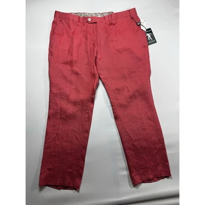 Pantalones de vestir Lauren Ralph Lauren de lino rojo borde para hombre nuevos con etiquetas - talla 40x29  Foto 1 de 4
