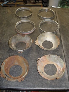 1963 1964 65 66 1967 GTO Impala SS 442 GS GP Juego de 4 cubos y anillos de faros GM - Imagen 1 de 4