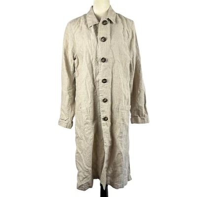 J.Jill Love Linen Button Down DusterCoat JacketLightweight Neutral Women Medium - Image 1 of 4