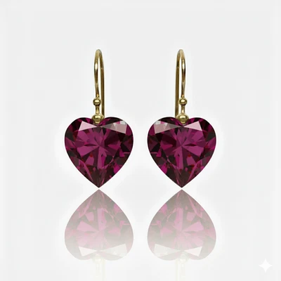 Rosa Turmalin Herz Ohrringe 925 Feines Silber Oktober Geburtsstein Klein Ohrring - Bild 1 von 3