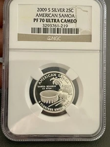 2009-S Clad 25c Silver American Samoa Quarter NGC PF70 Ultra Cameo (AC7) - Picture 1 of 4