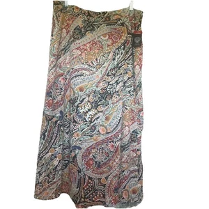 Vince Camuto Maxi Skirt Paisley Print Flowy Boho Chic Black Multi XL - Picture 1 of 3