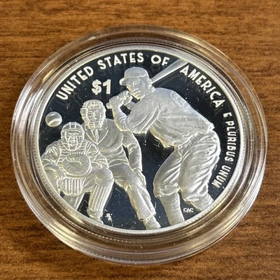 2022-P $1 Negro Leagues Baseball Proof Commem Silver Dollar NO BOX NO COA - Image 1 of 2