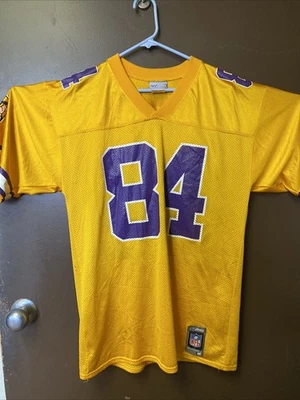 Camiseta deportiva amarilla Reebok Randy Moss #84 Minnesota Vikings para hombre mediana Foto 1 de 4
