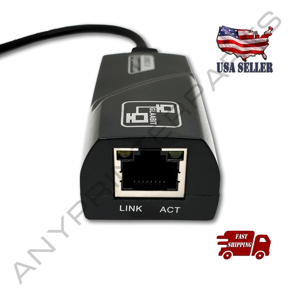 USB 3.0 Type A or C to Gigabit 1000 Mb RJ45 Ethernet LAN Network Adapter PC Mac - Image 1 of 1