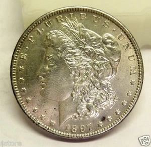 1897 MORGAN SILVER DOLLAR BRILLIANT UNCIRCULATED - Picture 1 of 2