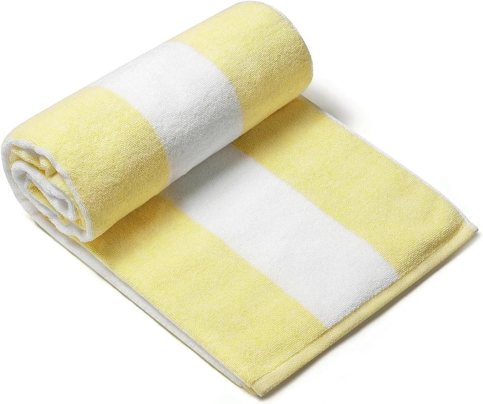 毛绒超大沙滩毛巾 - 棉 40'x72' 大号 厚条纹浴巾 — 第 1/4 张图片