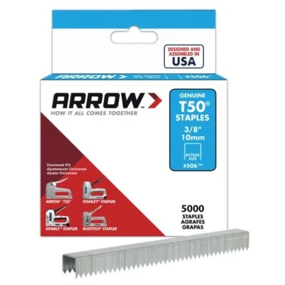 ARROW STAPLES T50 Heavy Duty 6mm 8mm 10mm 12mm 14mm Pk 1250 / 5000