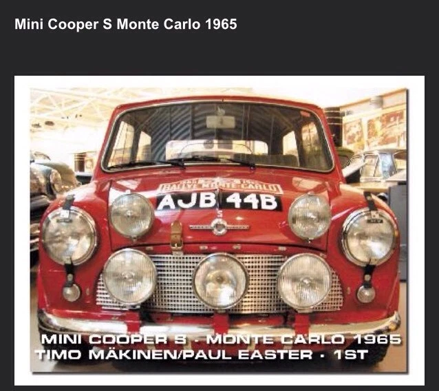 Mini Cooper S - Monte Carlo #41965 Tiro Raro!! Pôster de carro UAU!! - Imagem 1 de 1