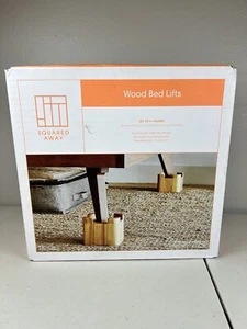 Squared Away™ Wood Bed Lifts in Blond (Set of 4) Pre-Owned READ - Picture 1 of 12