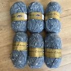 (lot of 6)  Vintage Peterle Cherie Mohair Wool Yarn Poly  Blue Heather 50g, 100g