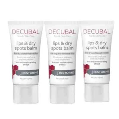 3 x Decubal Dry Lips Spot Original Skin Moisture Lip Balm,- 1 Tube 30 ml | 1oz