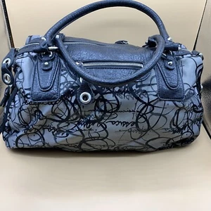 Jessica Simpson Black/Gray Satchel Purse Bag - Picture 1 of 17