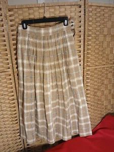Vintage Liz Claiborne Pleated Plaid Skirt - Picture 1 of 8