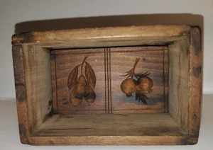 Vintage Primitive Kitch Wood Dovetailed Butter Press Box Treen Carved Mold - Picture 1 of 7