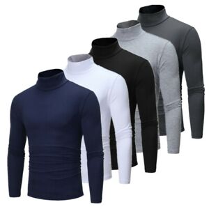 Men's Turtleneck T-Shirts Slim Fit Long Sleeve Thermal Underwear Pullover Shirts