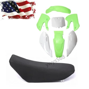 7 x Plastics Fender Kit Side Cover Fairing Seat For Kawasaki KLX110 KX65 DRZ 110 - Picture 1 of 11